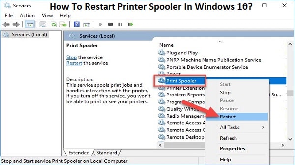 How To Restart Printer Spooler In Windows 10 Printerisofflinefix How To Restart Printer Spooler In Windows 10 Printerisofflinefix